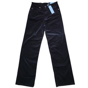 AG Adriano Goldschmied Kora Micro Corderoy Pant Size 26 Black Wide Leg High Rise